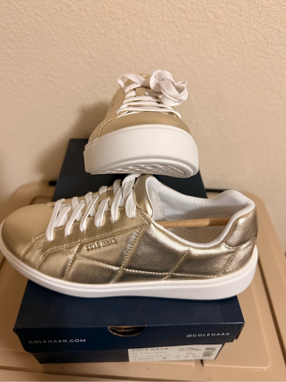 Cole Haan Metallic Gold Platform Sneakers — NWB-Women’s 7.5